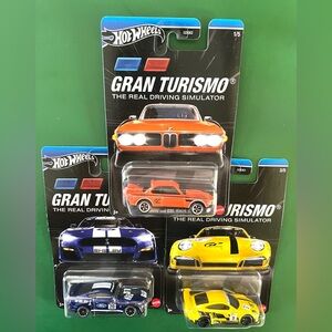 Hot Wheels 3 Gran Turismo MUSTANG SHELBY GT500 PORSCHE 911 GT3 BMW 3.0 CSL